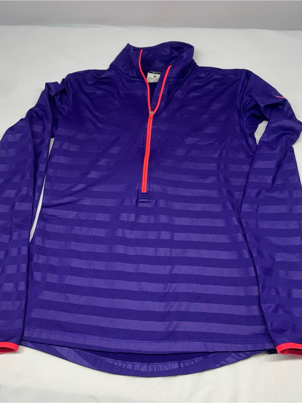 Nike Pro Dri-Fit Half Zip Long Sleeve Pullover Athletic Top Purple/Pink Women’sM
